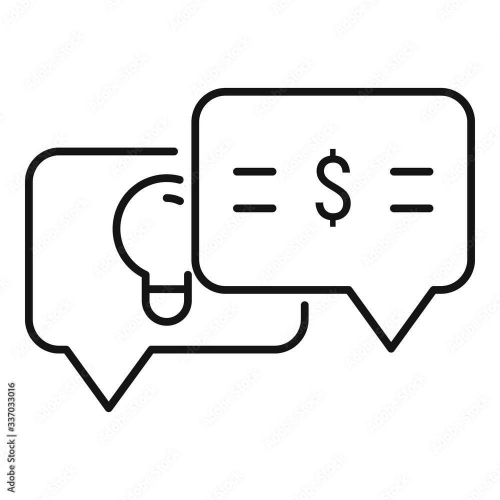 Startup chat icon. Outline startup chat vector icon for web design isolated on white background Startup chat icon. Outline startup chat vector icon for web design isolated on white background