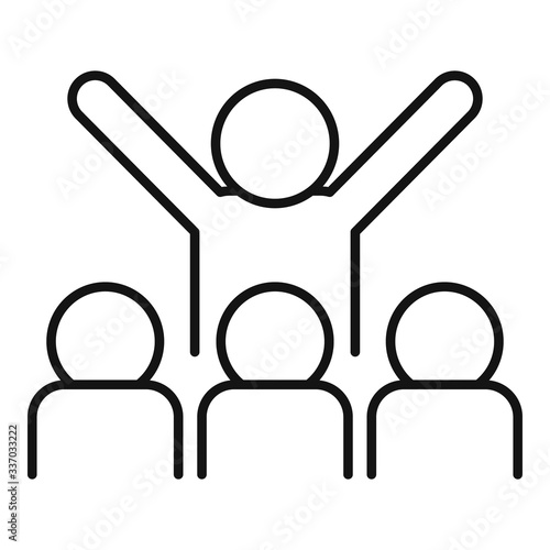 Startup team conference icon. Outline startup team conference vector icon for web design isolated on white background