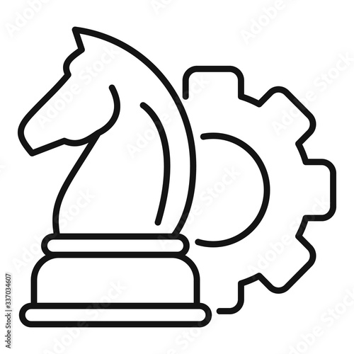 Chess horse startup icon. Outline chess horse startup vector icon for web design isolated on white background