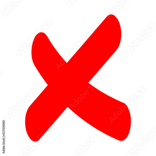 Check mark icon . red cross flat simbol x. delete icon vector illustration. eps 10