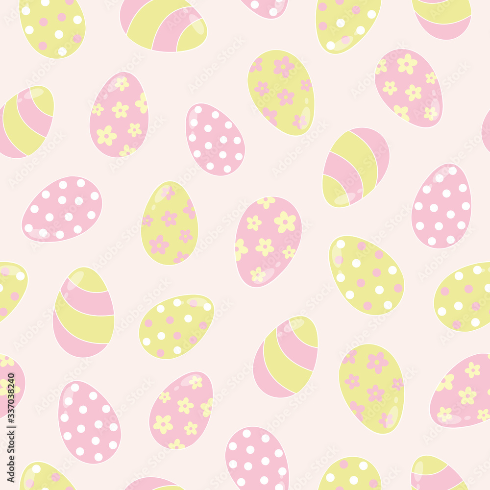 Seamless pattern with pink yellow easter eggs Seamless pattern with pink yellow easter eggs
