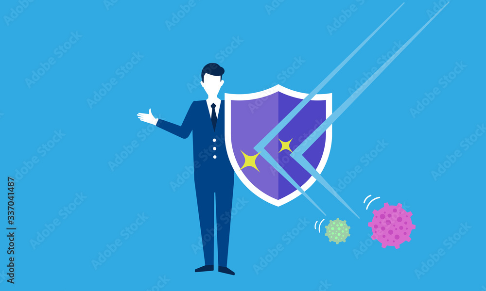ウイルスから身を守るイメージ Stock Vector | Adobe Stock