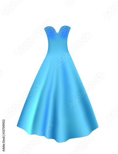 Blue dress. vector illustration