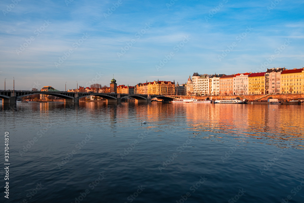 Obraz premium Prague city and Vltava river