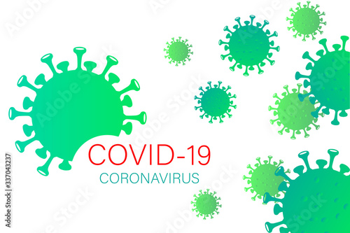 Covid-19 Coronavirus concept inscription typography design logo. World Health organization WHO introduced new official name for Coronavirus disease named COVID-19,coronavirus icon, dangerous virus.