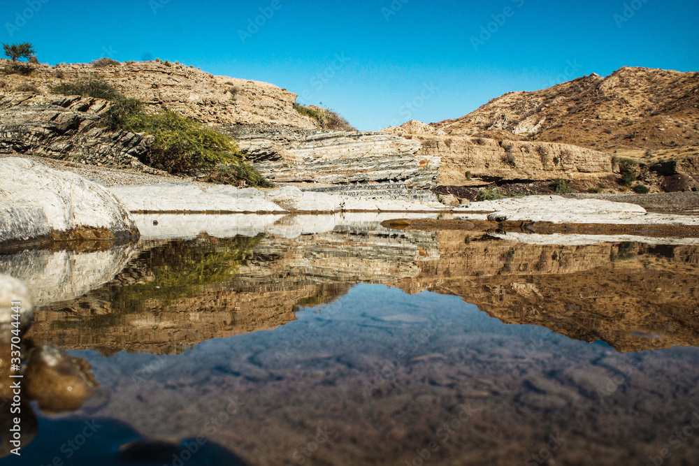 Water reflection in the mountains