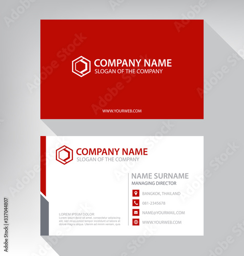 Modern. vector business card template. design red and white color