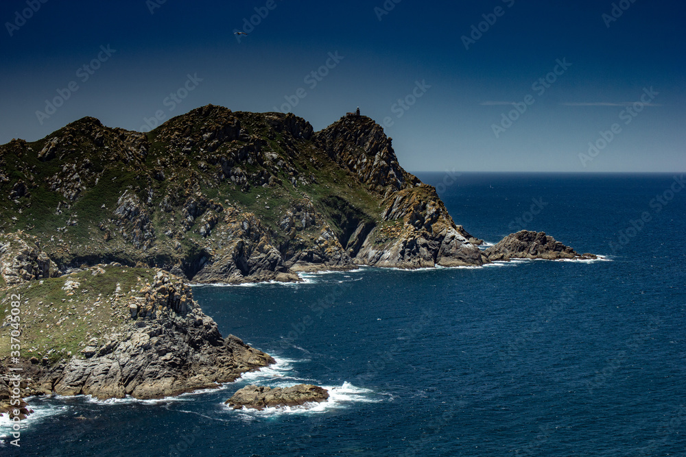 Cies Islands in the North of Spain in summer with clear skies Cies Islands in the North of Spain in summer with clear skies