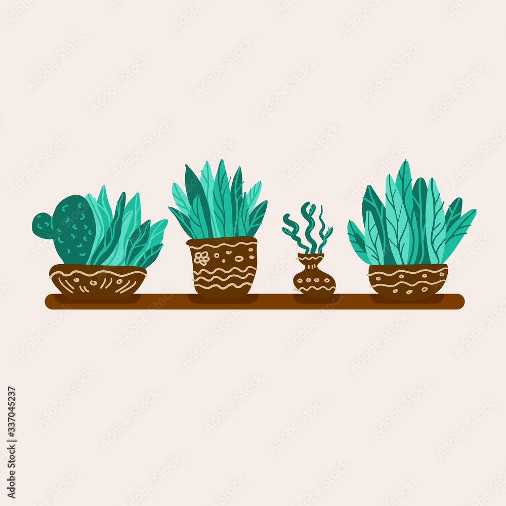 potted plants. succulents and house plants. hand drawn vector art. house indoor plant vector cartoon doodle. potted plants. succulents and house plants. hand drawn vector art. house indoor plant vector cartoon doodle.