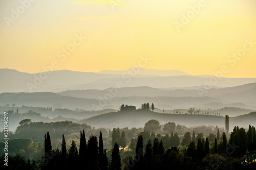 rolling hills of Siena in Tuscany