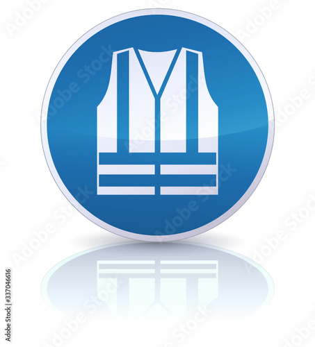 Panneau port du gilet de sécurité obligatoire (reflet)