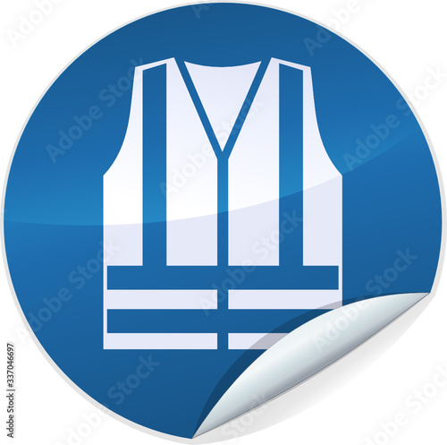 Sticker port du gilet de sécurité obligatoire (isolé)