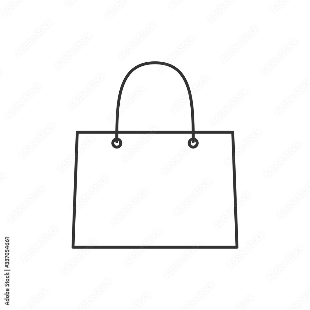 Shopping bag icon outline isolated on white Shopping bag icon outline isolated on white