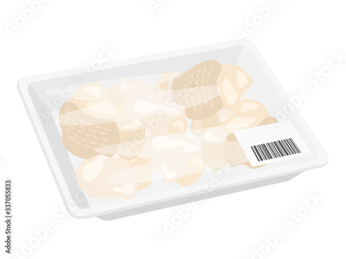 パックに入った鶏肉のイラスト