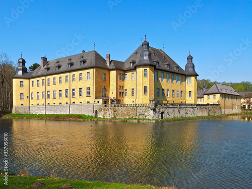 Castle of Schloss Dck in Juechen in spring