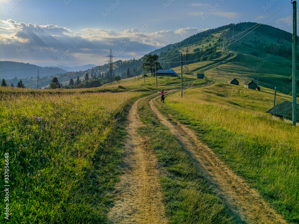 Naklejka premium Travel and life in the Carpathian