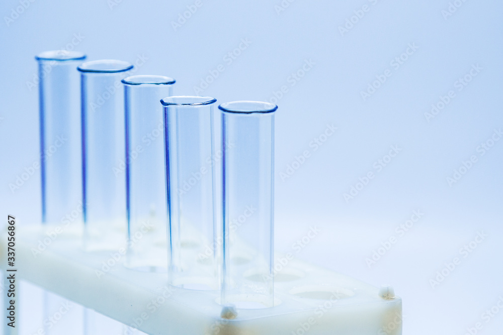Test tubes on a blue background Test tubes on a blue background