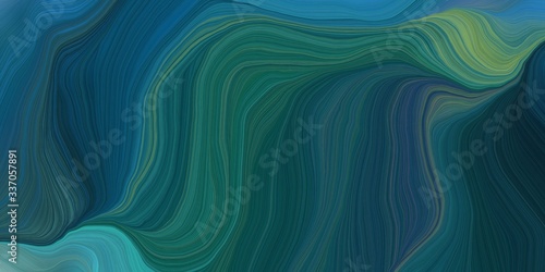 vibrant background graphic with elegant curvy swirl waves background illustration with dark slate gray, steel blue and blue chill color