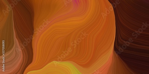 vibrant background graphic with modern curvy waves background illustration with sienna, very dark red and chocolate color