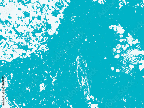 Aqua seashell and algae on a beach rock vector overlay texture. Organic and natural distressed pattern background.
