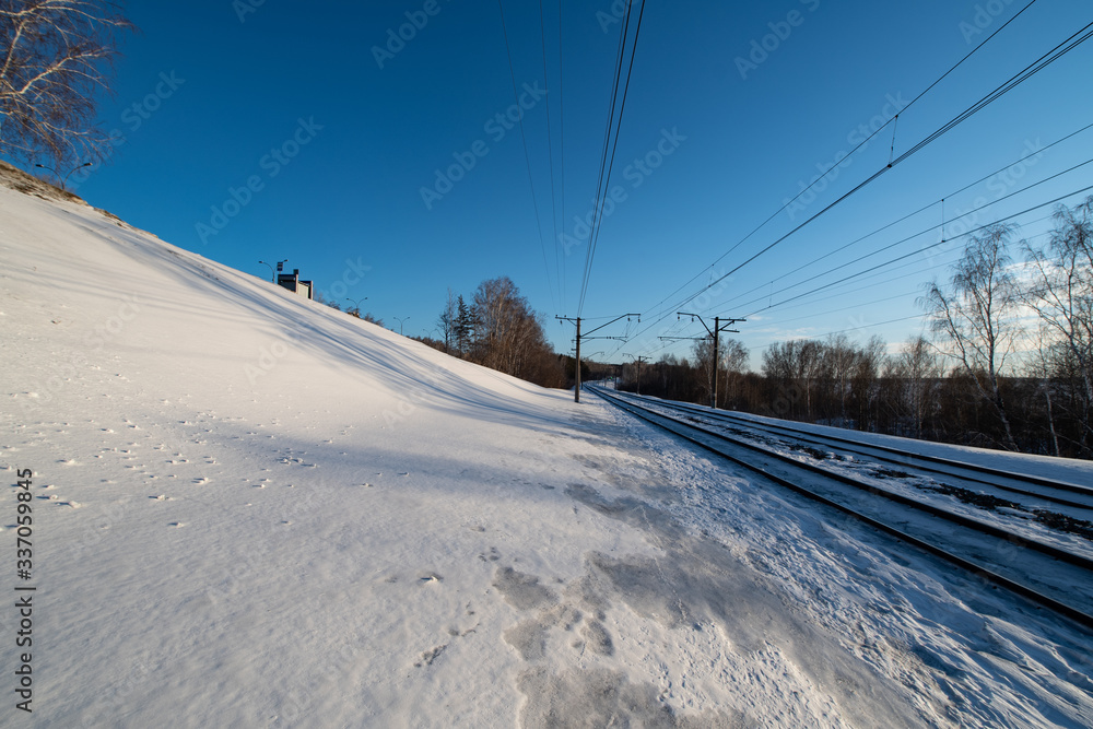 Railway in winter Railway in winter