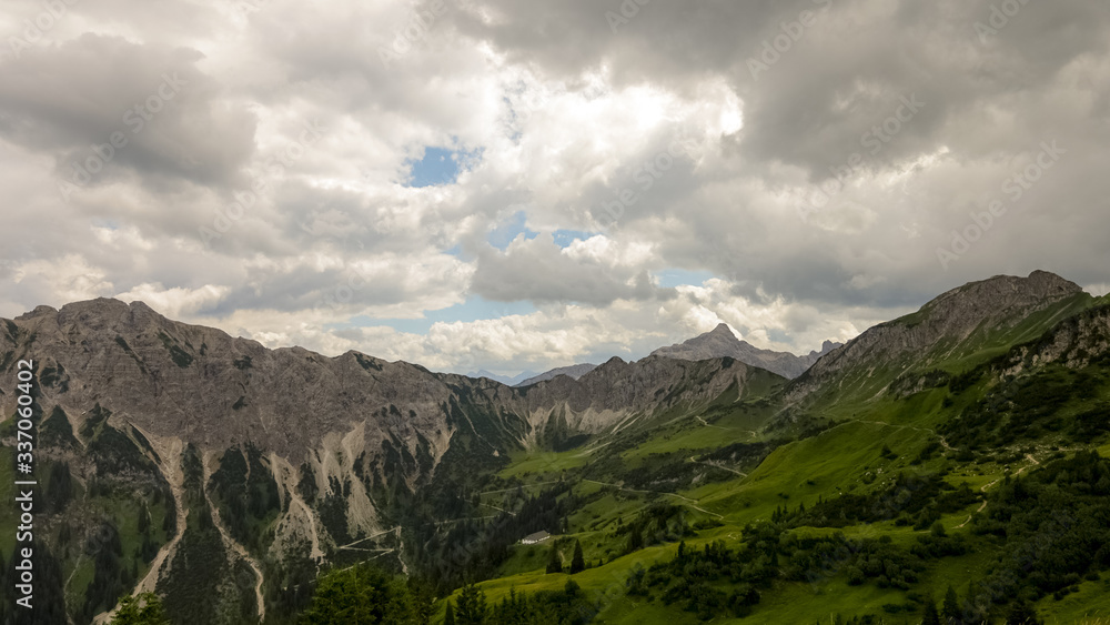 Beautiful Tirol Mountains with clouds