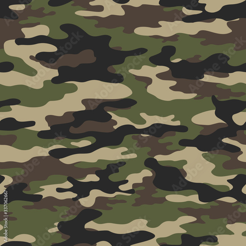 Camouflage seamless vector pattern. Army texture. Vector