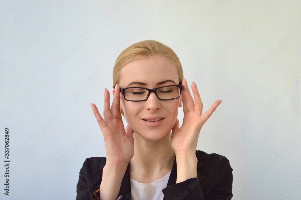 young businesswoman with glasses young businesswoman with glasses