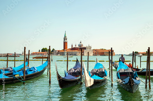The view of gandolas on Grand canal in Venice, Italy © anrymos