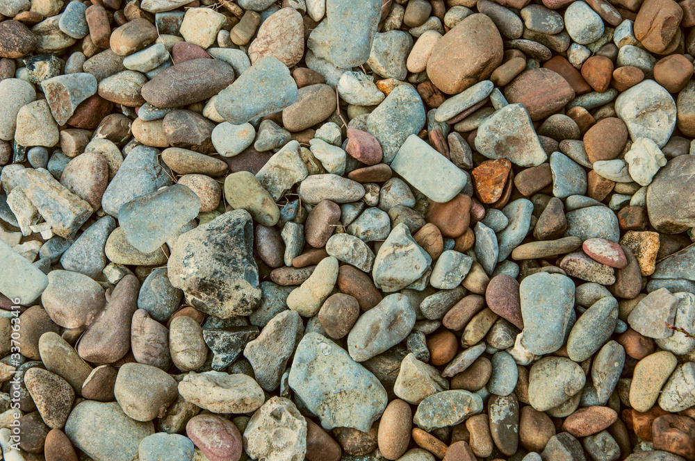 many colored stones. building material many colored stones. building material