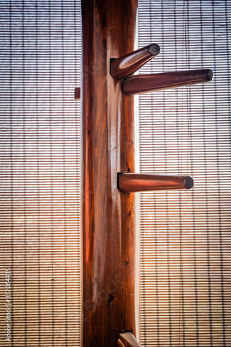 wing chun wooden dummy close up
