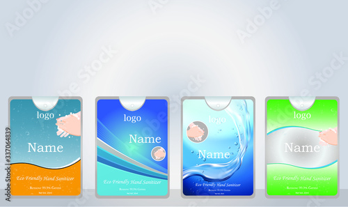pocket hand sanitizer with label design. vector illustration