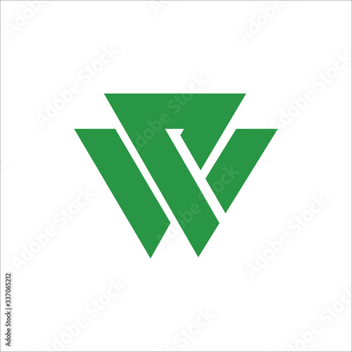 Initial letter pw or wp logo vector templates