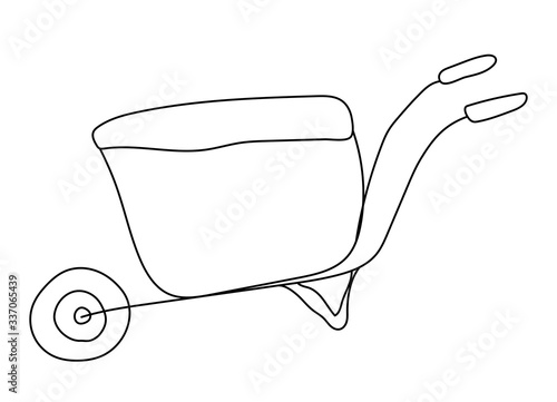 Hand drawn vector element - wheelbarrow