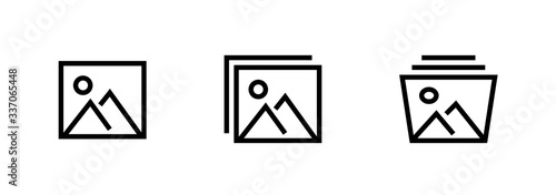 Set of Picture Album icon. Editable Vector Outline.