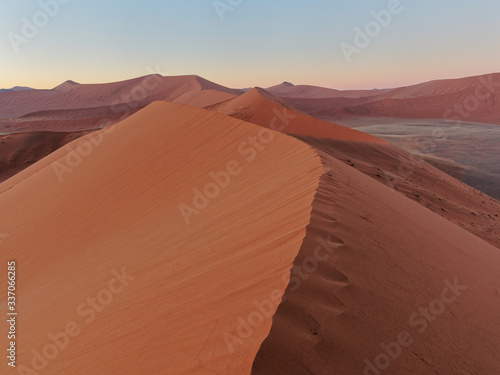 Sunrise view from Dune 45 in Sossusvlei area, southern part of the Namib Desert, Namibia