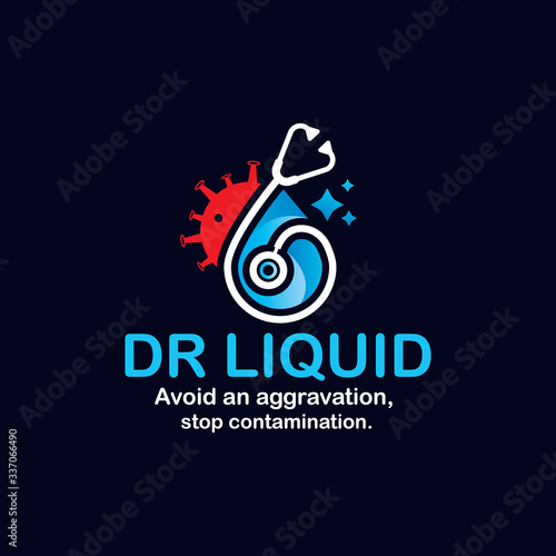 Doctor liquid sanitizer logo, medical sanitizer logo design template vector eps