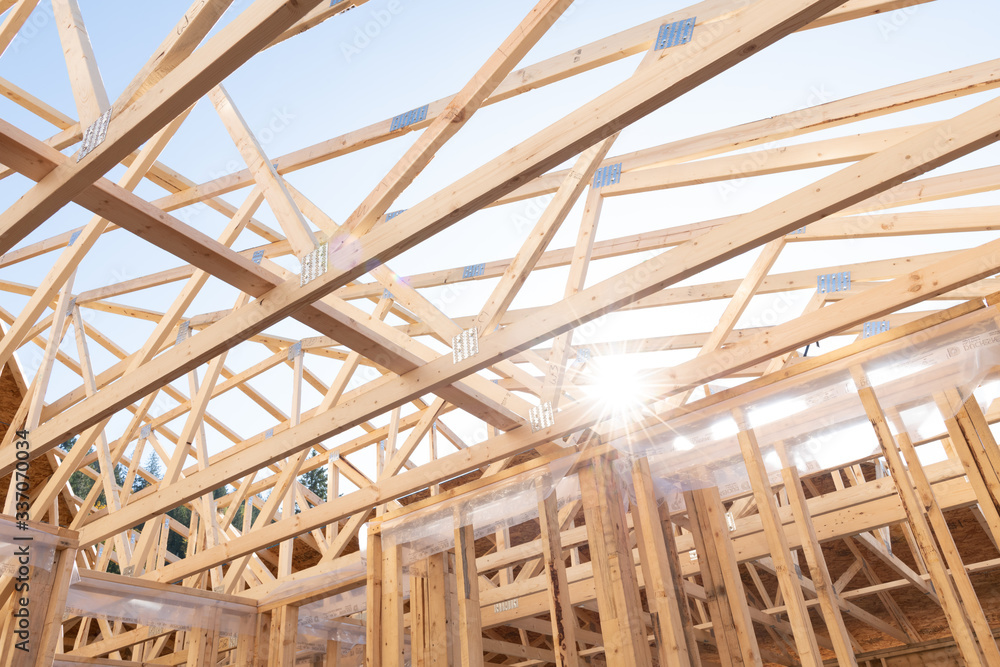 Wood Frame Building in The Sun Wood Frame Building in The Sun
