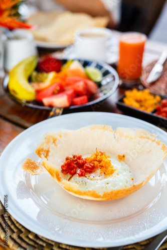 Egg hopper Sri Lankan breakfast