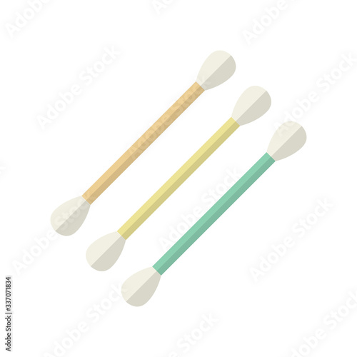 cotton swab flat icon, vector illustration