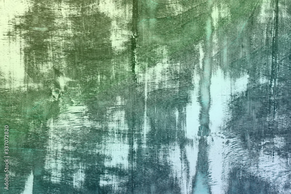 Obraz premium old light blue scratched wood block texture - fantastic abstract photo background