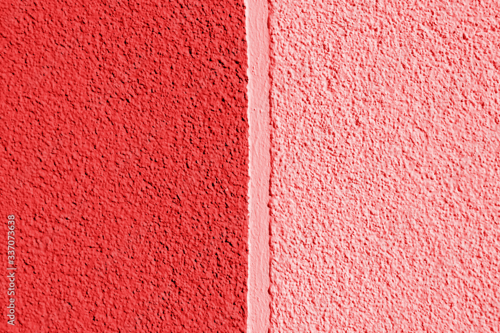 Fototapeta premium Background from two vertical shades - red and pale red. Surface texture in two shades - red and pale red