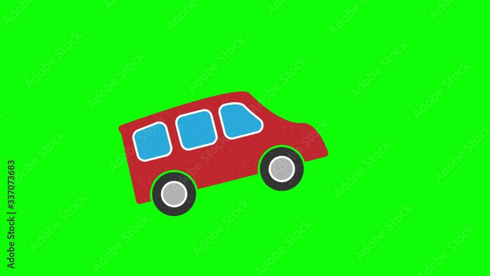 car hand drawn green screen. floating loop animation car hand drawn green screen. floating loop animation