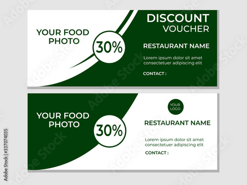 Discount voucher fast food template design.Discount voucher hamburger in template design.