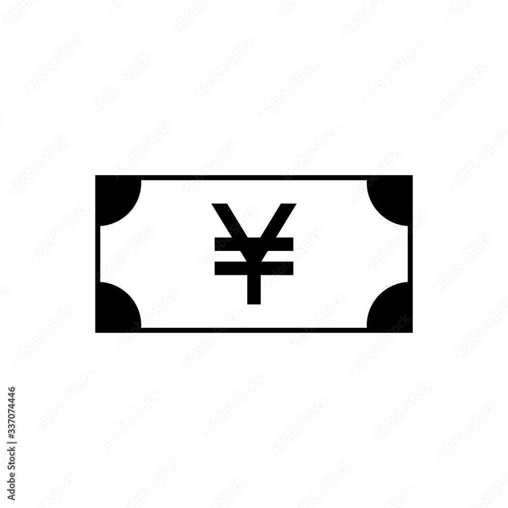 Fototapeta premium Yen bank note outline icon. Symbol, logo illustration for mobile concept and web design.