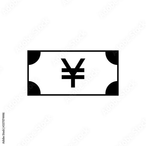Yen bank note outline icon. Symbol, logo illustration for mobile concept and web design.