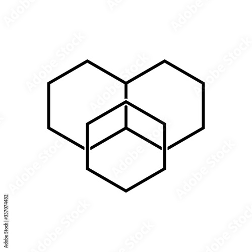 Blockchain outline icon. Symbol, logo illustration for mobile concept and web design.