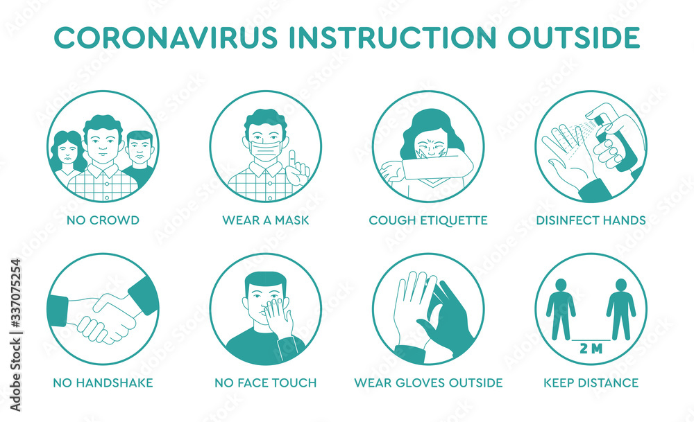 Infographic icons coronavirus instruction Infographic icons coronavirus instruction