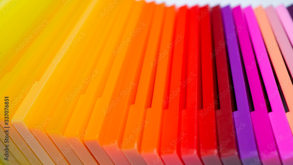 Plastic color swatches book. Sample colors catalogue for plastic