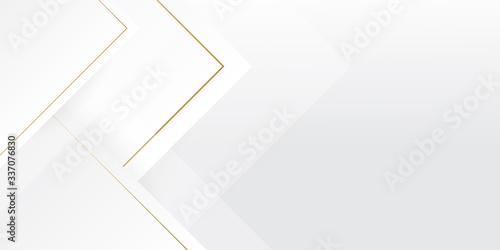 Luxury gold and white background, abstract decoration, golden pattern, halftone gradients, 3d vector illustration. White, grey, gold lines cover template, geometric shapes, modern presentation design